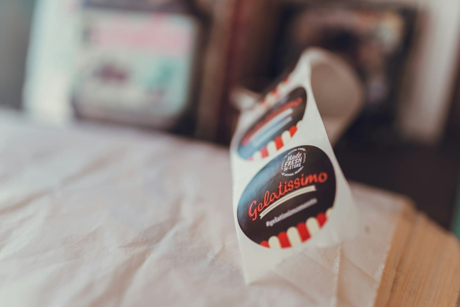 Printed product label on a roll